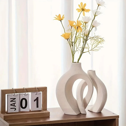 Hollow Nordic Modern Ceramic Vase Set – Elegant Touch for Contemporary Decor 2