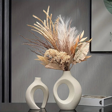Hollow Nordic Modern Ceramic Vase Set – Elegant Touch for Contemporary Decor 5