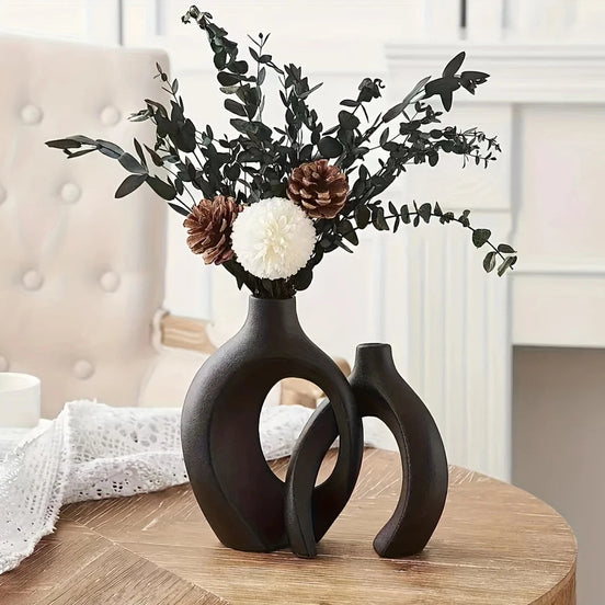 Hollow Nordic Modern Ceramic Vase Set – Elegant Touch for Contemporary Decor 6
