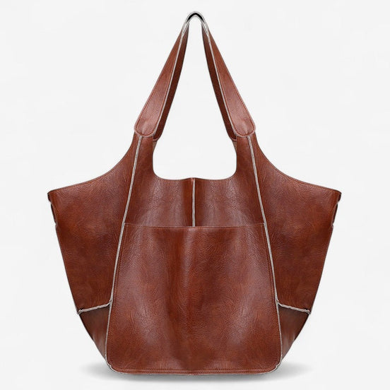 Elvara Handtasche aus Leder im Oversized Design mit mehreren Fächern und großem Innenraum