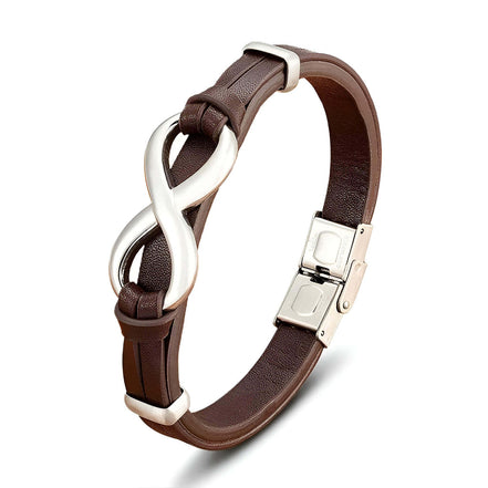 Javero Herren Armband mit Unendlichkeits Symbol und Verstellbarem Verschluss