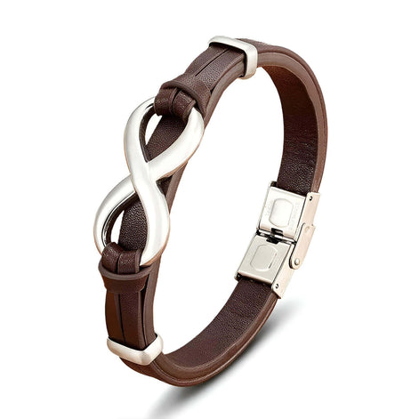 Javero Herren Armband mit Unendlichkeits Symbol und Verstellbarem Verschluss