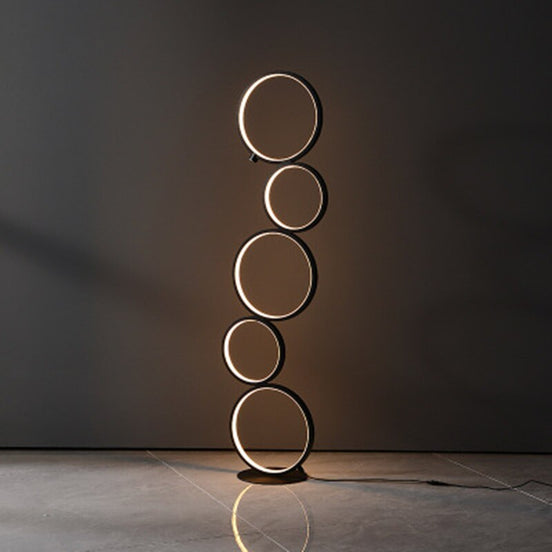 **LED-Stehlampe Nordisches Ring-Design – Stilvolle 360-Grad-Beleuchtung** 1