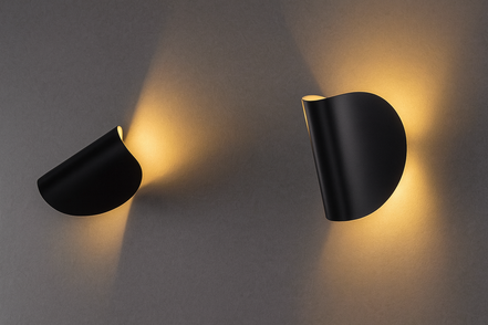 Moderne schwarze LED-Wandleuchte mit halbrundem Design, Wandmontage, Innenbeleuchtung