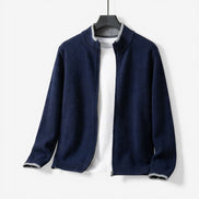 Larevo Herren Strickpullover mit Reißverschluss
