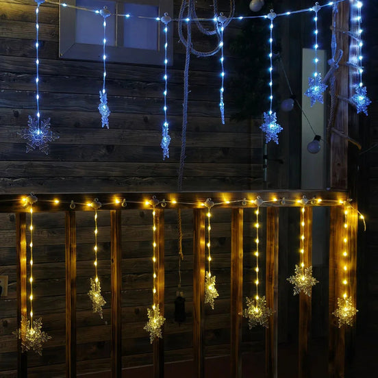 LumaSnow 4M LED-Schneeflocken-Vorhangbeleuchtung – Winterliche Atmosphäre Für Ihr Zuhause 3