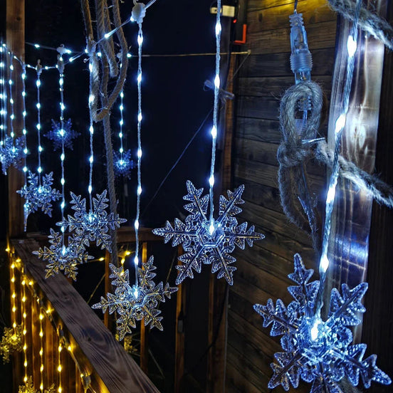 LumaSnow 4M LED-Schneeflocken-Vorhangbeleuchtung – Winterliche Atmosphäre Für Ihr Zuhause 4