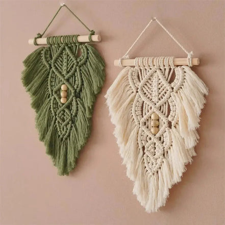 **Makramee Blatt Wandteppich aus Baumwolle** – Ein Hauch von Bohème-Charme für Ihr Zuhause 2