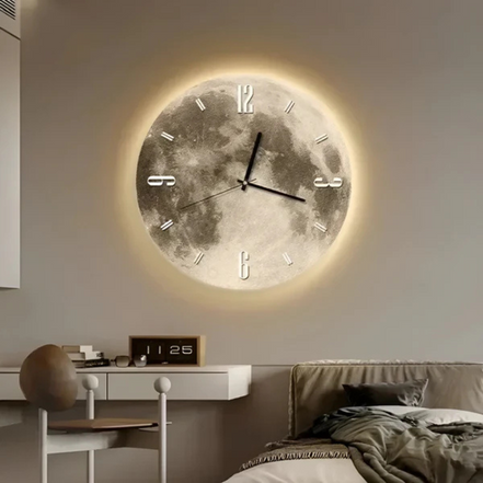 Modern Wall Clock – Artistic Moon Design for Elegant Spaces 0