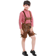 Kinder Trachten-Lederhose mit Trägern für Oktoberfest – Falko