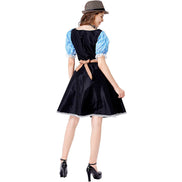 Damen Oktoberfest Dirndl mit bestickter Schürze und Schnürmieder – Adelina
