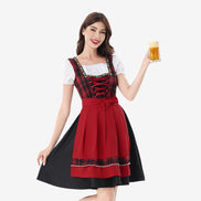 Damen Oktoberfest Dirndl mit Karomieder, Puffärmeln und Schürze – Elsbeth