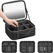 OKMYLF Reise-Make-up-Tasche Mit LED-Spiegel – Praktischer Organizer Für Perfektes Make-up 0