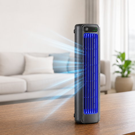Bladloser Turmventilator mit Fernbedienung und einstellbaren Luftstufen – AeroTower