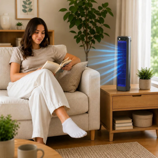 Bladloser Turmventilator mit Fernbedienung und einstellbaren Luftstufen – AeroTower