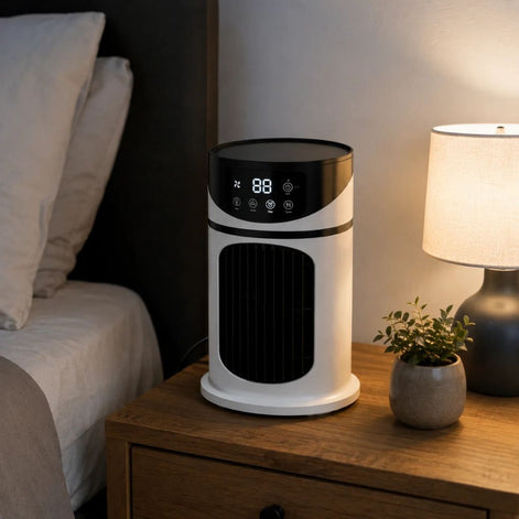 Tragbarer USB Luftkühler mit LED-Display und Fernbedienung – CoolBreeze