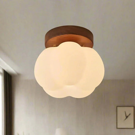 Rustikale Vintage-Deckenlampe Aus Glas Und Holz – Warmes Licht Für Gemütliche Räume 0