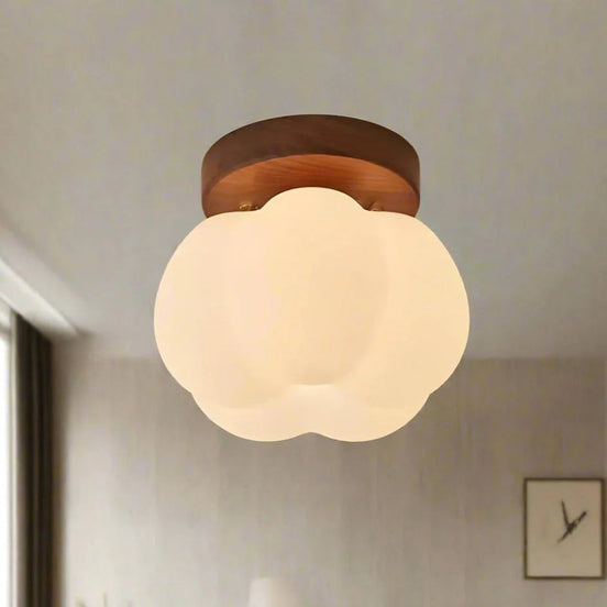 Rustikale Vintage-Deckenlampe Aus Glas Und Holz – Warmes Licht Für Gemütliche Räume 0