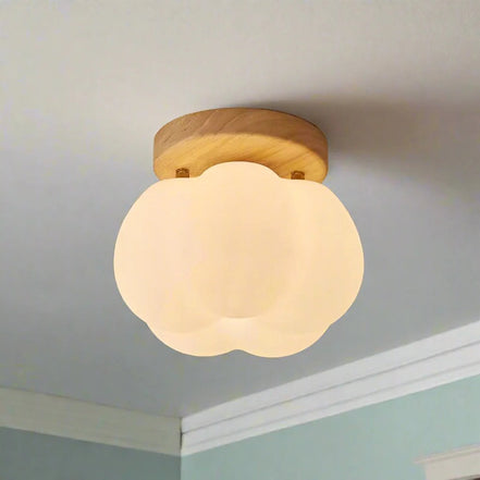Rustikale Vintage-Deckenlampe Aus Glas Und Holz – Warmes Licht Für Gemütliche Räume 1