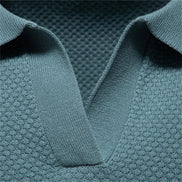 Calviro Polo Herren kurzarm Polyester Viskose Kragen mit Knopfleiste einfarbig