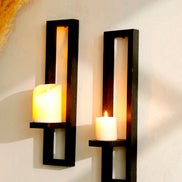 Velvara Wandkerzenhalter aus Holz mit Ablagefläche