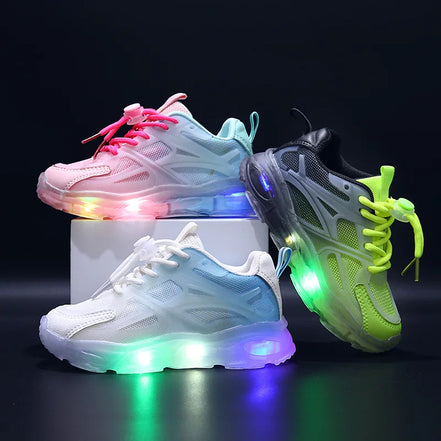 Kinder LED Sneakers Unisex mit Klettverschluss und rutschhemmender Sohle