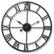 Rundaro Metall-Wanduhr – Runde Quarzuhr mit römischen Ziffern (40 cm)
