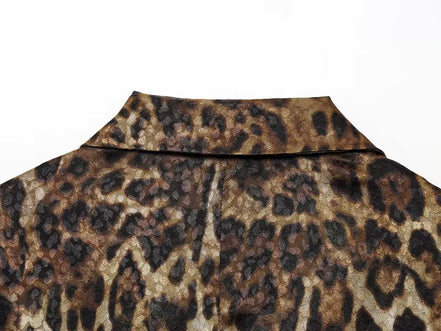 Damen Hosenanzug mit Leopardenmuster und Blazer Savélia