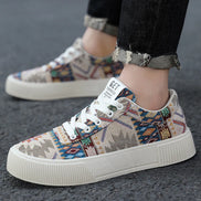 Aurevix Herren Canvas Sneaker mit Schnürung und rutschfester Gummisohle
