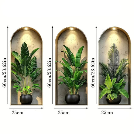 Plantio Wandsticker-Set – Selbstklebende PVC-Aufkleber für Innenwände (3-teilig)