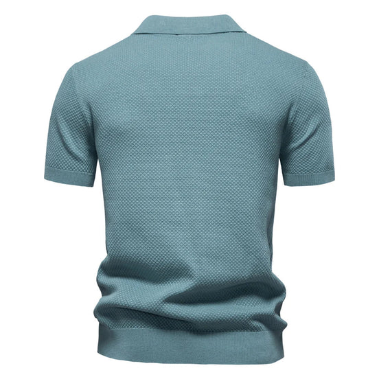 Calviro Polo Herren kurzarm Polyester Viskose Kragen mit Knopfleiste einfarbig