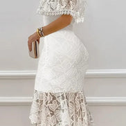 Elmavira Off-Shoulder Spitzenkleid Midi