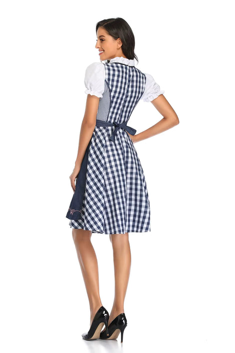 Dirndl Kleid mit Schürze für Damen im traditionellen Oktoberfest-Stil – Almoria