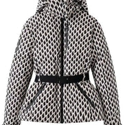 Damen Winterjacke mit Kapuze, Gürtel und wattierter Füllung – Cirella