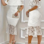 Elmavira Off-Shoulder Spitzenkleid Midi