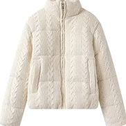 Damen Winterjacke mit Strickkragen und wattierter Füllung – Alvessa