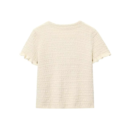 Kurzarm Strickcardigan mit Knopfleiste für Damen – LioraBelle