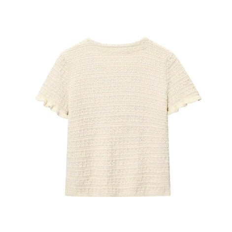 Kurzarm Strickcardigan mit Knopfleiste für Damen – LioraBelle