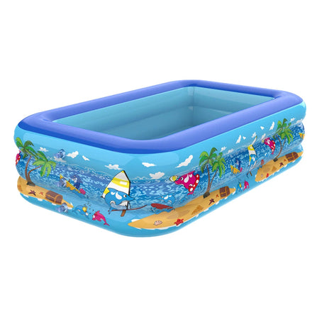 AquaMira Aufblasbarer Familienpool aus PVC mit Rechteckigem Design