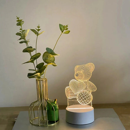 Lumio Bärenlampe – 3D-Acryl-LED-Nachtlicht mit USB-Anschluss