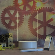 Lunaris LED-Memoleuchte – USB-Acryltafellicht mit Schreibtafel