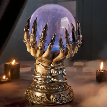 Mystische Tischleuchte mit dekorativem Kristallkugel-Design