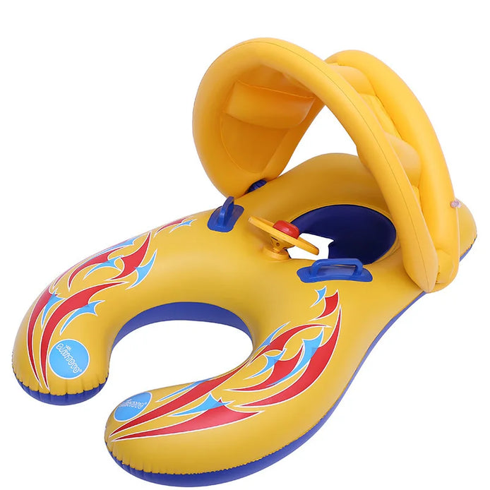 Aufblasbarer Baby Schwimmring mit Sonnendach – AquaNest
