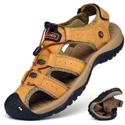 Veltrano Herren Ledersandalen mit Klettverschluss