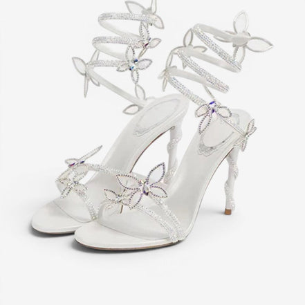 Florencia Damen Sandalen mit Knöchelriemen und floralem Detail