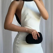 Amélisse Damen Minikleid mit Halterneck und Offenem Rücken