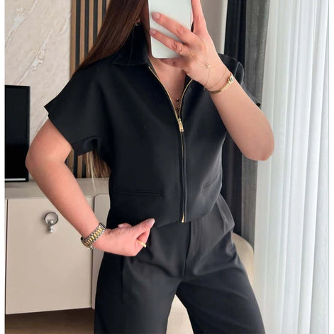 Virella Damen Cropped Jacke mit Reißverschluss