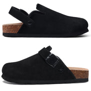 Velmora Unisex Clogs mit Korkfußbett und verstellbarem Riemen