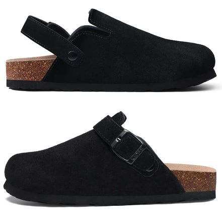 Velmora Unisex Clogs mit Korkfußbett und verstellbarem Riemen