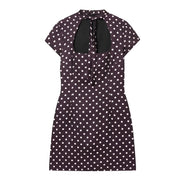 Vivienne Damen Minikleid mit Punktmuster und Schnürdetail